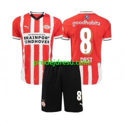 PSV Eindhoven Dresy Fotbal Sergino Dest 8 Dětský Domácí 2024-2025 Krátký rukáv