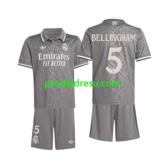 Real Madrid Dresy Fotbal Bellingham 5 Dětský Alternativní 2024-2025 Krátký rukáv