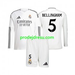 Real Madrid Dresy Fotbal Jude Bellingham 5 Dětský Domácí 2024-2025 Dlouhý rukáv