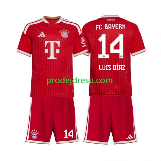 FC Bayern Mnichov Dresy Fotbal Luis Diaz 14 Dětský Domácí 2026-2027 Krátký rukáv