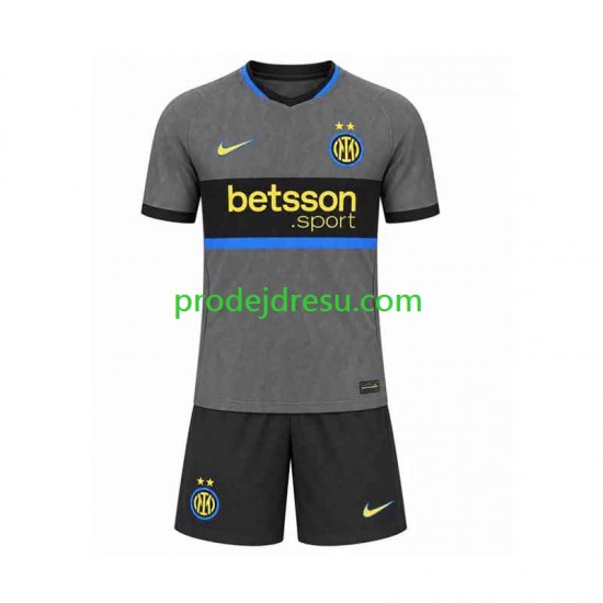 Inter Milán Dresy Fotbal Dětský Alternativní 2026-2027 Krátký rukáv
