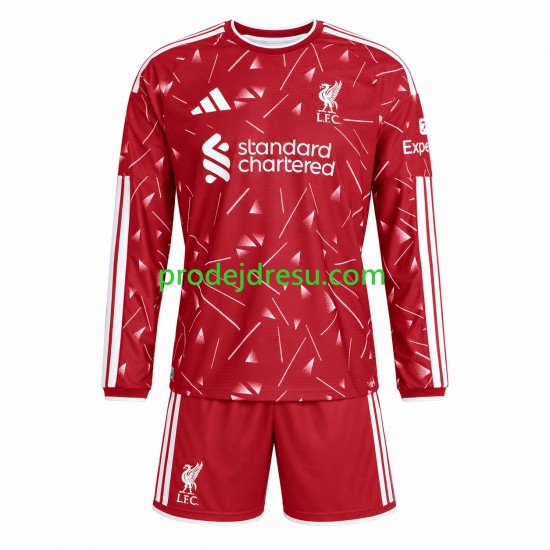 Liverpool Dresy Fotbal Dětský Domácí 2026-2027 Dlouhý rukáv