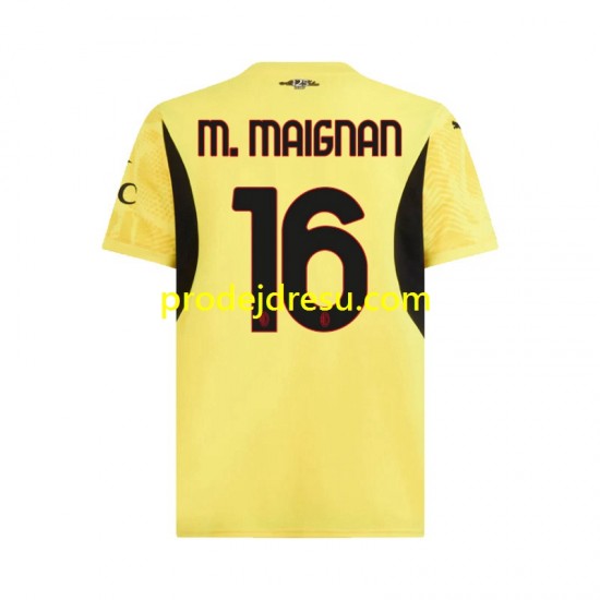 AC Milán Dresy Fotbal Mike Maignan 16 Brankářské Muž Venkovní 2024-2025 Krátký rukáv