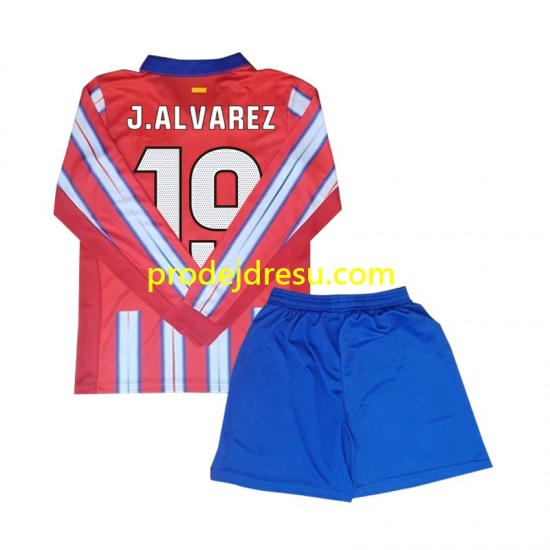 Atlético Madrid Dresy Fotbal Julian Alvarez 19 Dětský Domácí 2024-2025 Dlouhý rukáv