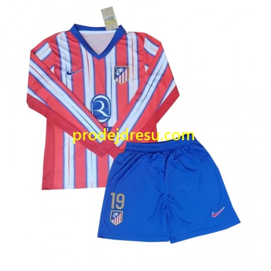 Atlético Madrid Dresy Fotbal Julian Alvarez 19 Dětský Domácí 2024-2025 Dlouhý rukáv