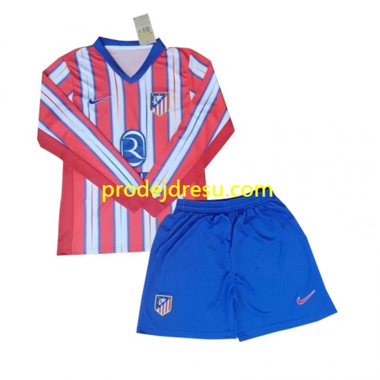 Atlético Madrid Dresy Fotbal Dětský Domácí 2024-2025 Dlouhý rukáv