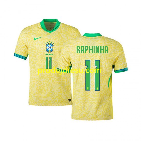 Brazílie Dresy Fotbal RAPHINHA 11 Muž Domácí 2024 Krátký rukáv