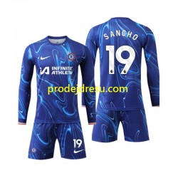 Chelsea Dresy Fotbal Sancho 19 Dětský Domácí 2024-2025 Dlouhý rukáv
