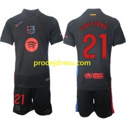 FC Barcelona Dresy Fotbal F DE JONG 21 Dětský Venkovní 2024-2025 Krátký rukáv