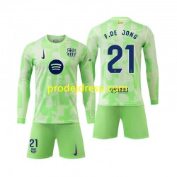FC Barcelona Dresy Fotbal F DE JONG 21 Dětský Alternativní 2024-2025 Dlouhý rukáv