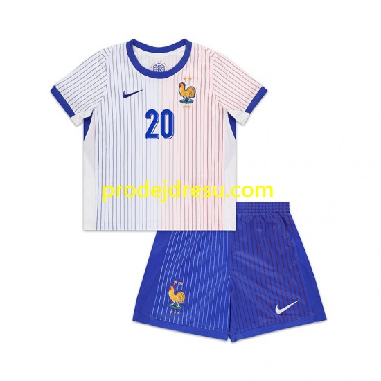 Francie Dresy Fotbal Bradley Barcola 20 Dětský Venkovní 2024 Krátký rukáv