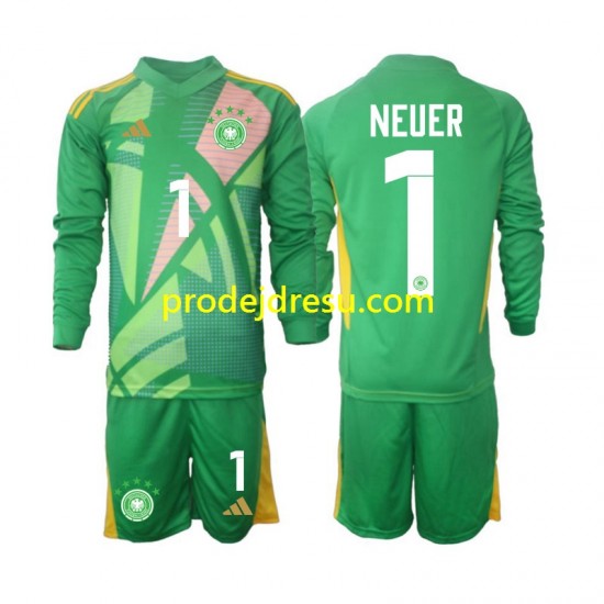 Německo Dresy Fotbal Manuel Neuer 1 Brankářské Dětský Alternativní 2024-2025 Dlouhý rukáv