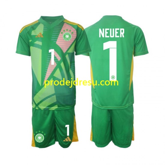 Německo Dresy Fotbal Manuel Neuer 1 Brankářské Dětský Alternativní 2024-2025 Krátký rukáv