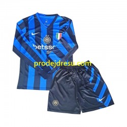 Inter Milán Dresy Fotbal Dětský Domácí 2024-2025 Dlouhý rukáv