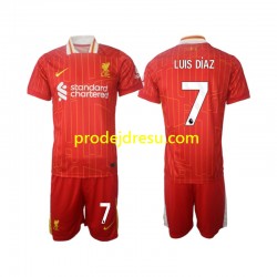 Liverpool Dresy Fotbal Luis Diaz 7 Dětský Domácí 2024-2025 Krátký rukáv