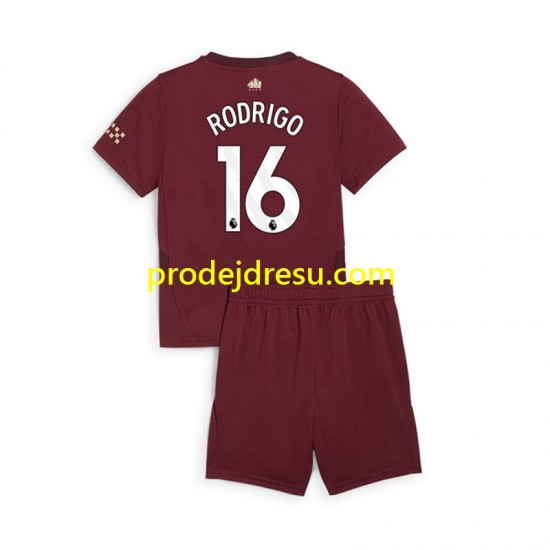 Manchester City Dresy Fotbal RODRIGO 16 Dětský Alternativní 2024-2025 Krátký rukáv