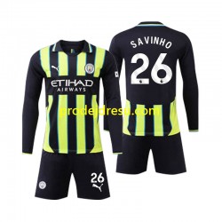 Manchester City Dresy Fotbal Savinho 26 Dětský Venkovní 2024-2025 Dlouhý rukáv