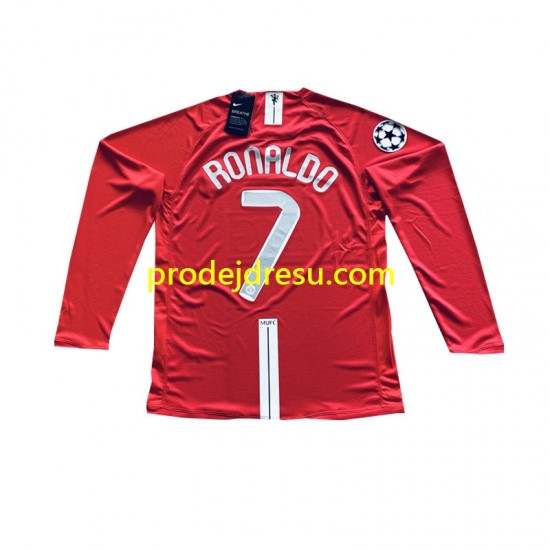 Manchester United Dresy Fotbal Cristiano Ronaldo 7 Champion League 2007 Retro Muž Domácí Dlouhý rukáv