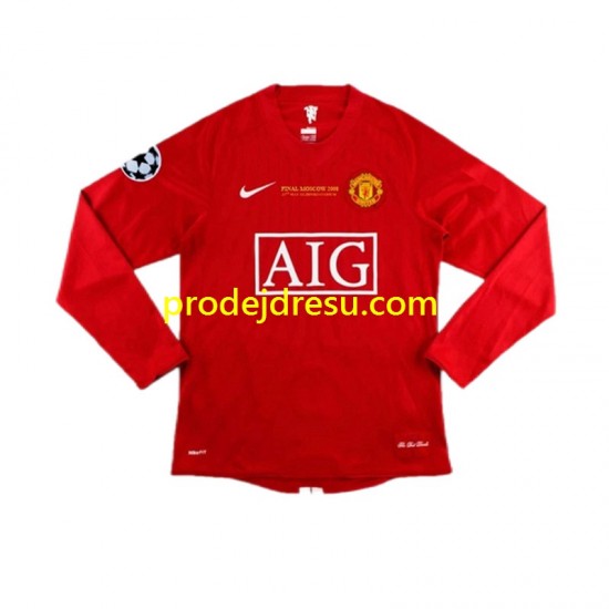 Manchester United Dresy Fotbal Cristiano Ronaldo 7 Champion League 2007 Retro Muž Domácí Dlouhý rukáv