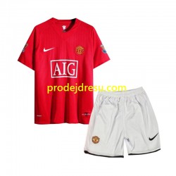Manchester United Dresy Fotbal 2007 Retro Dětský Domácí Krátký rukáv