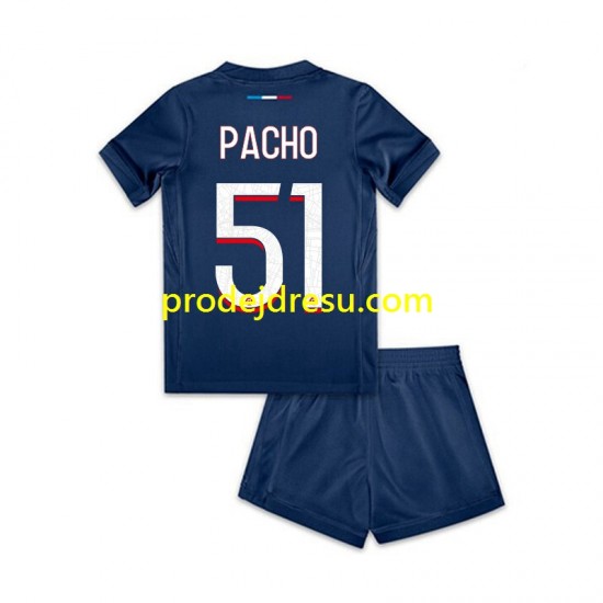Paris Saint-Germain Dresy Fotbal Willian Pacho 51 Dětský Domácí 2024-2025 Krátký rukáv