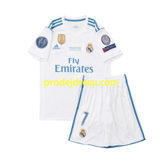 Real Madrid Dresy Fotbal Cristiano Ronaldo 7 2017 Retro Dětský Domácí Krátký rukáv