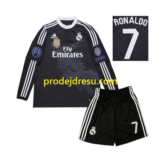 Real Madrid Dresy Fotbal Cristiano Ronaldo 7 2014 Retro Dětský Alternativní Dlouhý rukáv