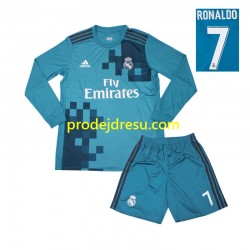 Real Madrid Dresy Fotbal Cristiano Ronaldo 7 2017 Retro Dětský Alternativní Dlouhý rukáv
