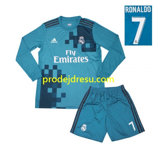 Real Madrid Dresy Fotbal Cristiano Ronaldo 7 2017 Retro Dětský Alternativní Dlouhý rukáv
