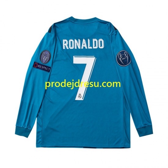Real Madrid Dresy Fotbal Cristiano Ronaldo 7 2017 Retro Dětský Alternativní Dlouhý rukáv