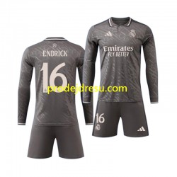 Real Madrid Dresy Fotbal ENDRICK 16 Dětský Venkovní 2024-2025 Dlouhý rukáv