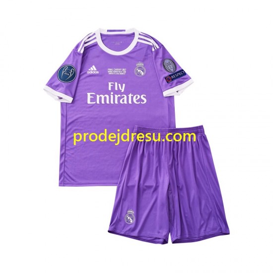 Real Madrid Dresy Fotbal 2016 Retro Dětský Venkovní Krátký rukáv