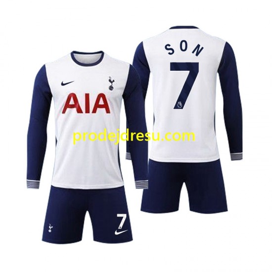 Dresy Fotbal Tottenham Spurs Son 7 Dětský Domácí 2024-2025 Dlouhý rukáv