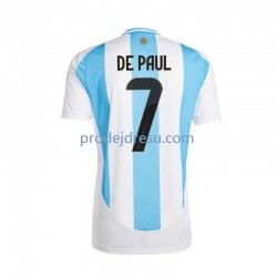 Argentina Dresy Fotbal De Paul 7 Muž Domácí 2024 Krátký rukáv
