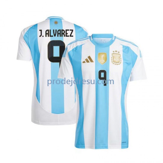 Argentina Dresy Fotbal Julian Alvarez 9 Muž Domácí 2024 Krátký rukáv