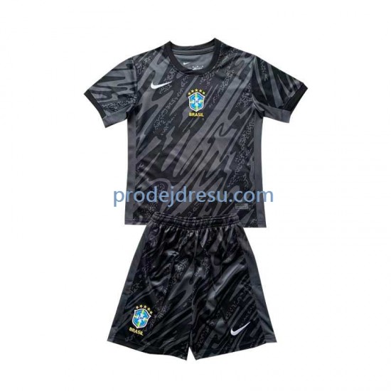 Brazílie Dresy Fotbal Brankářské Dětský Venkovní 2024 Krátký rukáv