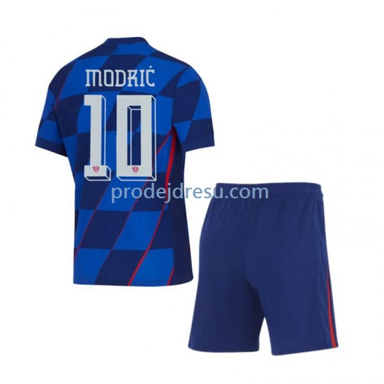 Chorvatsko Dresy Fotbal Modrić 10 Dětský Venkovní Euro 2024 Krátký rukáv