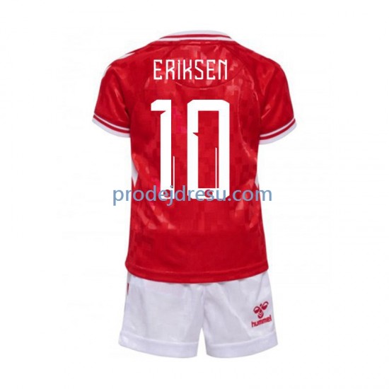 Dánsko Dresy Fotbal Eriksen 10 Dětský Domácí Euro 2024 Krátký rukáv