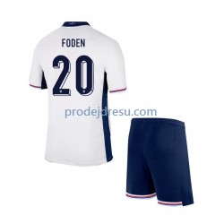 Anglie Dresy Fotbal Phil Foden 20 Dětský Domácí Euro 2024 Krátký rukáv