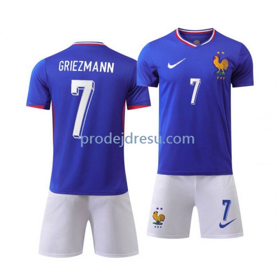 Francie Dresy Fotbal Antoine Griezmann 7 Dětský Domácí Euro 2024 Krátký rukáv