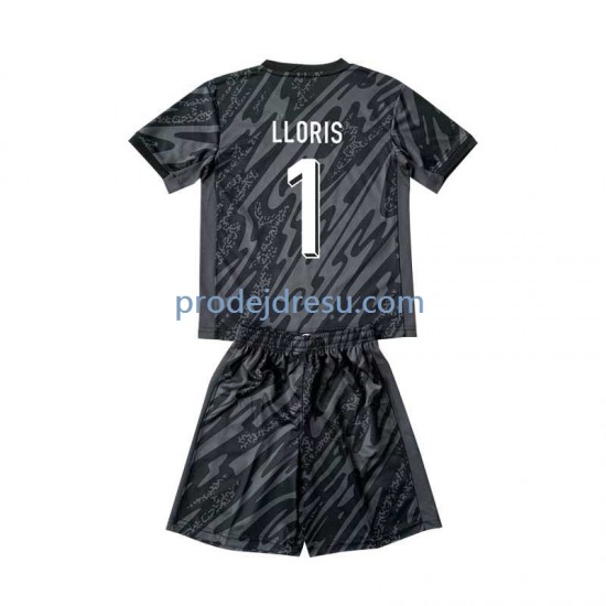 Francie Dresy Fotbal Hugo Lloris 1 Brankářské Dětský Venkovní Euro 2024 Krátký rukáv