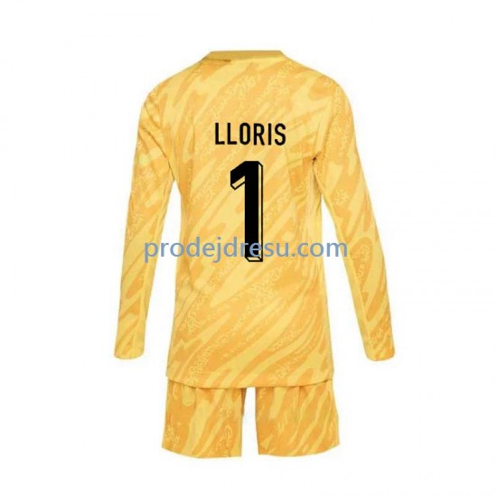 Francie Dresy Fotbal Hugo Lloris 1 Brankářské Dětský Domácí Euro 2024 Dlouhý rukáv