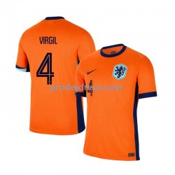 Nizozemsko Dresy Fotbal Virgil van Dijk 4 Muž Domácí Euro 2024 Krátký rukáv