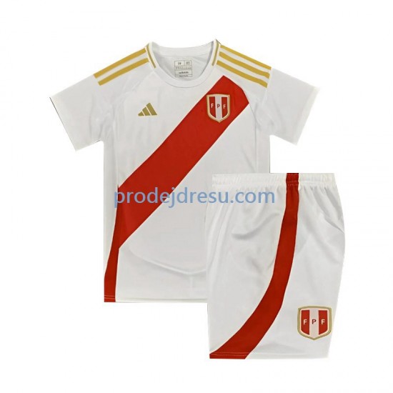 Peru Dresy Fotbal Dětský Domácí 2024 Krátký rukáv
