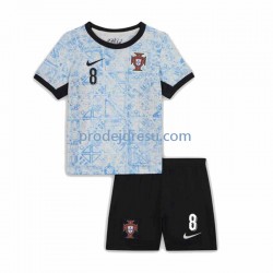 Portugalsko Dresy Fotbal Bruno Fernandes 8 Dětský Venkovní Euro 2024 Krátký rukáv