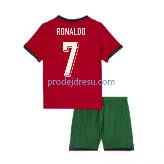 Portugalsko Dresy Fotbal Cristiano Ronaldo 7 Dětský Domácí Euro 2024 Krátký rukáv