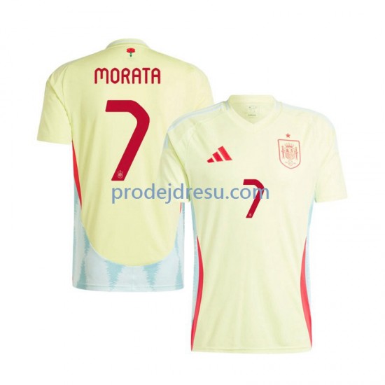 Španělsko Dresy Fotbal Alvaro Morata 7 Muž Venkovní Euro 2024 Krátký rukáv
