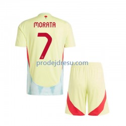Španělsko Dresy Fotbal Alvaro Morata 7 Dětský Venkovní Euro 2024 Krátký rukáv
