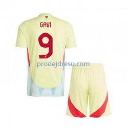 Španělsko Dresy Fotbal Gavi 9 Dětský Venkovní Euro 2024 Krátký rukáv
