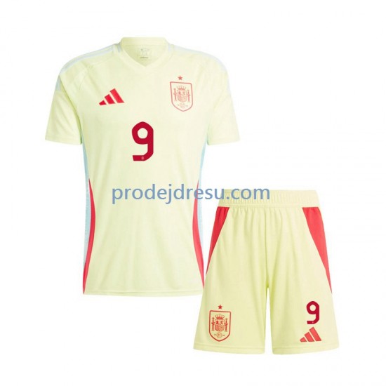 Španělsko Dresy Fotbal Gavi 9 Dětský Venkovní Euro 2024 Krátký rukáv